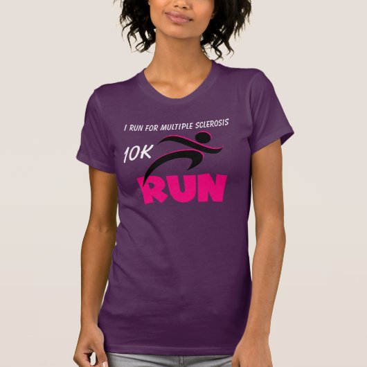 Gepersonaliseerd RUN Roze T-shirt (Voorkant)