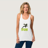 Gepersonaliseerd RUN Spring Green Text T-shirt (Volledige Voorkant)