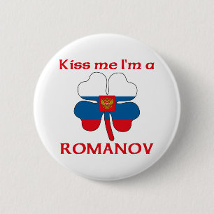 Gepersonaliseerd Russisch Kus Ik ben Romanov Ronde Button 5,7 Cm