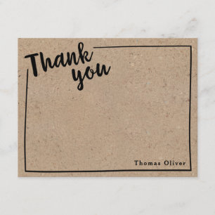 Gepersonaliseerd Rustci Dank u Opmerking, Zwart sc Bedankkaart