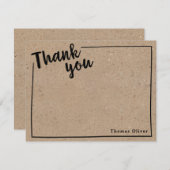 Gepersonaliseerd Rustci Dank u Opmerking, Zwart sc Bedankkaart (Voorkant / Achterkant)