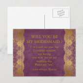 Gepersonaliseerd Rustic... ben je mijn Bridesmaid  Uitnodiging Briefkaart (Voorkant / Achterkant)