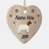 Gepersonaliseerd Rustic Boer Goat Keramisch Ornament (Rechts)