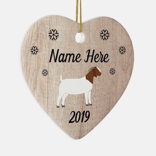 Gepersonaliseerd Rustic Boer Goat Keramisch Ornament (Rechts)