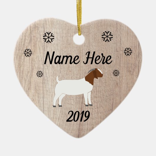 Gepersonaliseerd Rustic Boer Goat Keramisch Ornament (Voorkant)