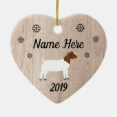 Gepersonaliseerd Rustic Boer Goat Keramisch Ornament (Achterkant)
