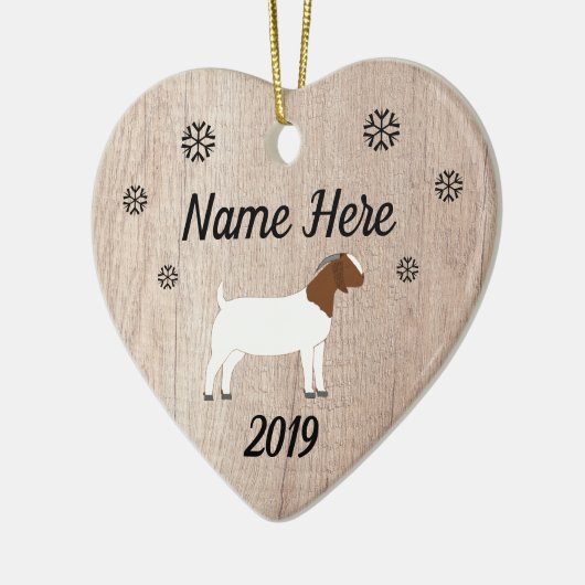 Gepersonaliseerd Rustic Boer Goat Keramisch Ornament (Links)