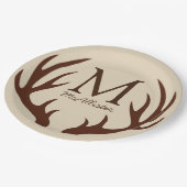 Gepersonaliseerd - Rustic Brown Deer Antlers Ecru Papieren Bordje (Gekanteld)