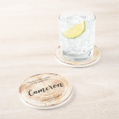 Gepersonaliseerd Rustic bruiloft Naam onderzetter  (Zijkant)