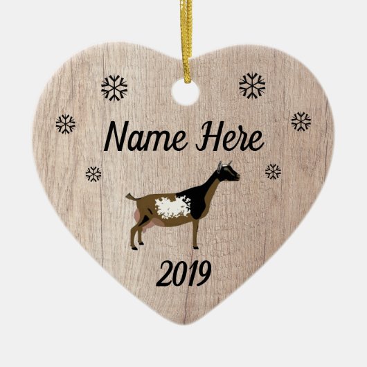 Gepersonaliseerd Rustic Buckskin Nigerian Dwarf Go Keramisch Ornament (Voorkant)