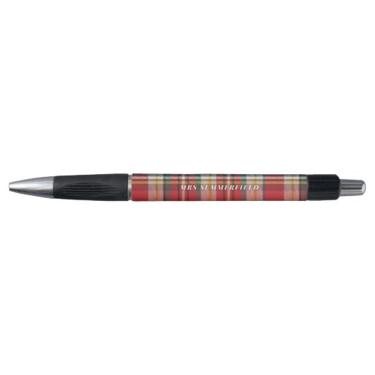 Gepersonaliseerd Rustic Checkered Pen (Voorkant)