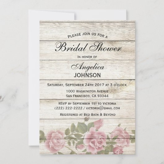 Gepersonaliseerd Rustic Chic  Vrijgezellenfeest Kaart (Voorkant)