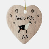 Gepersonaliseerd Rustic Cou Blanc Dairy Goat Keramisch Ornament (Rechts)
