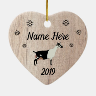 Gepersonaliseerd Rustic Cou Blanc Dairy Goat Keramisch Ornament