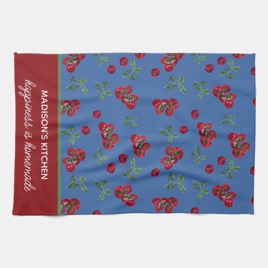 Gepersonaliseerd Rustic Farmhouse Tomato Theedoek (Horizontaal)