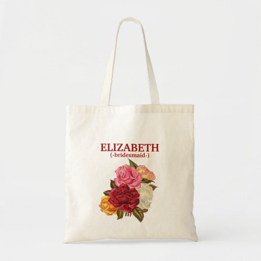 Gepersonaliseerd Rustic Floral Bridesmaid Tote Bag (Voorkant)