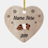 Gepersonaliseerd Rustic KuneKune Pig Keramisch Ornament (Voorkant)