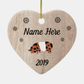 Gepersonaliseerd Rustic KuneKune Pig Keramisch Ornament (Achterkant)
