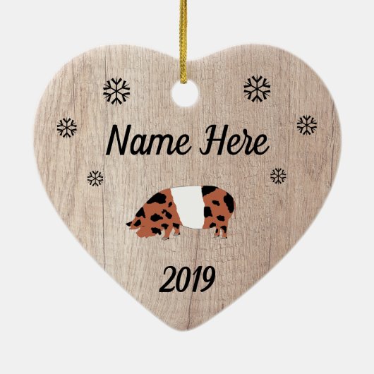 Gepersonaliseerd Rustic KuneKune Pig Keramisch Ornament (Achterkant)
