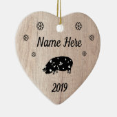 Gepersonaliseerd Rustic KuneKune Pig Keramisch Ornament (Rechts)