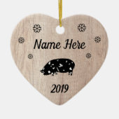 Gepersonaliseerd Rustic KuneKune Pig Keramisch Ornament (Voorkant)