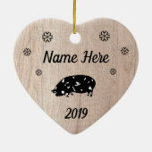 Gepersonaliseerd Rustic KuneKune Pig Keramisch Ornament (Achterkant)