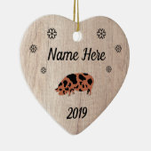 Gepersonaliseerd Rustic KuneKune Pig Keramisch Ornament (Rechts)