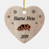 Gepersonaliseerd Rustic KuneKune Pig Keramisch Ornament (Achterkant)