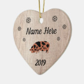 Gepersonaliseerd Rustic KuneKune Pig Keramisch Ornament (Links)