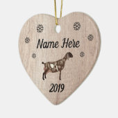 Gepersonaliseerd Rustic Moon Spotted Nubian Goat Keramisch Ornament (Links)
