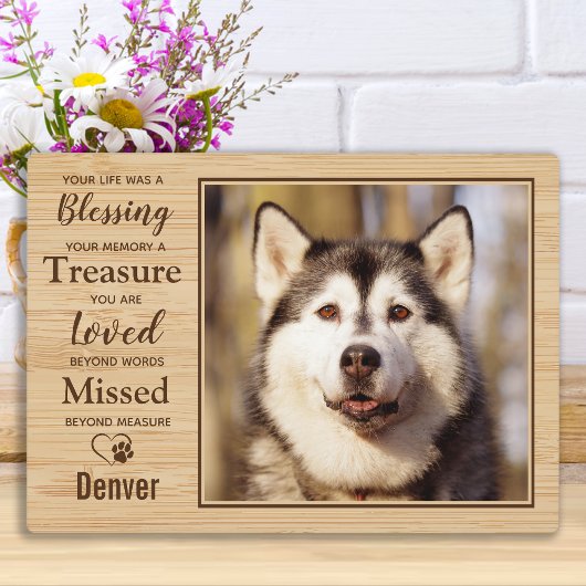 Gepersonaliseerd Rustic Pet Memorial Fotoplaat