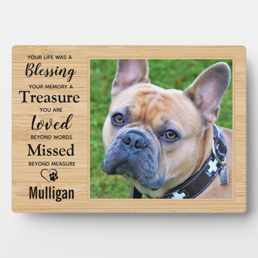 Gepersonaliseerd Rustic Pet Memorial Fotoplaat (voorkant)