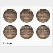 Gepersonaliseerd Rustic String Lights Baby shower  Ronde Sticker (Vel)