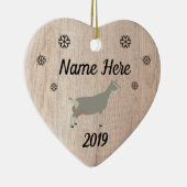 Gepersonaliseerd Rustic Toggenburg Dairy Goat Keramisch Ornament (Rechts)