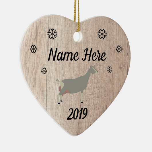 Gepersonaliseerd Rustic Toggenburg Dairy Goat Keramisch Ornament (Rechts)