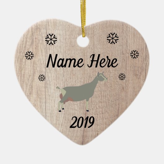 Gepersonaliseerd Rustic Toggenburg Dairy Goat Keramisch Ornament (Voorkant)