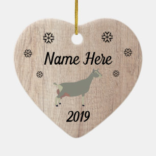 Gepersonaliseerd Rustic Toggenburg Dairy Goat Keramisch Ornament