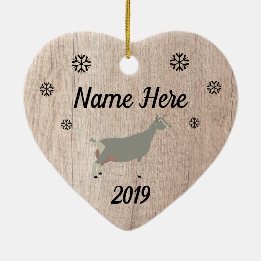 Gepersonaliseerd Rustic Toggenburg Dairy Goat Keramisch Ornament (Achterkant)