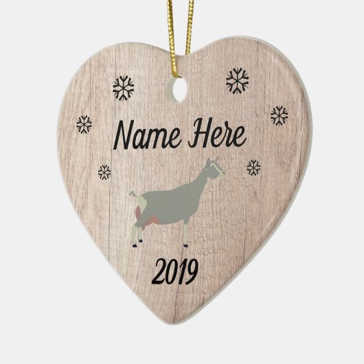 Gepersonaliseerd Rustic Toggenburg Dairy Goat Keramisch Ornament (Links)