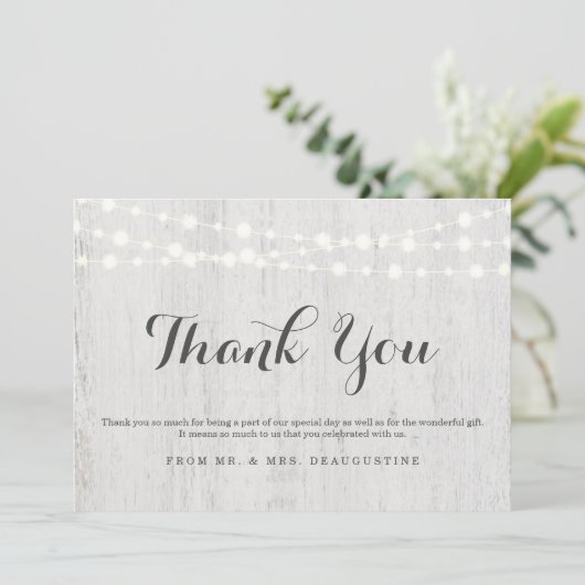 Gepersonaliseerd Rustic Wood Dank u Bedankkaart (Staand voorkant)