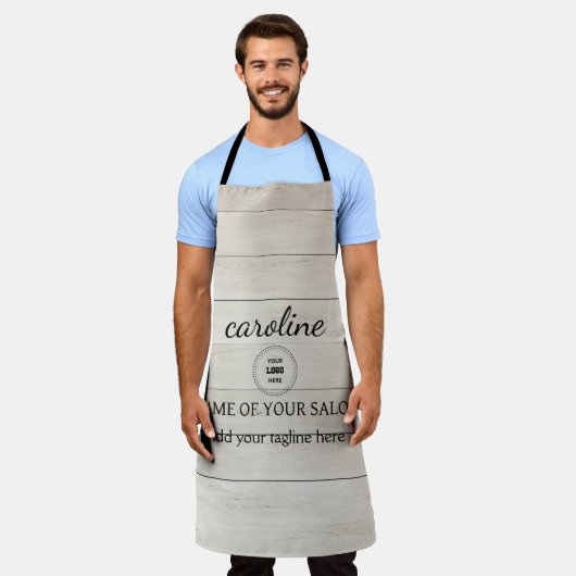 Gepersonaliseerd Rustic Wood Schort (Gedragen)