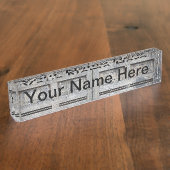 Gepersonaliseerd Rustic Wooden Framework Naambordje (Zijkant)