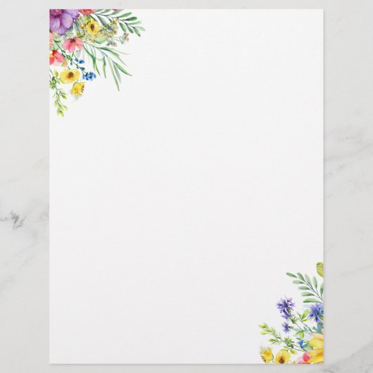 Gepersonaliseerd rustiek bloemenbriefpapier (Achterkant)