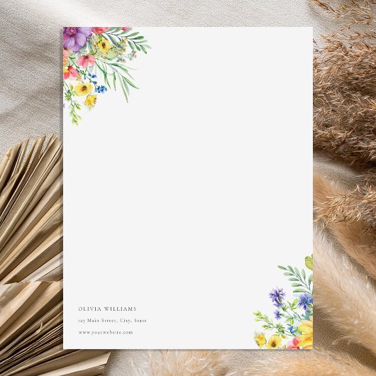 Gepersonaliseerd rustiek bloemenbriefpapier