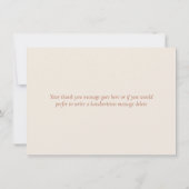 Gepersonaliseerd rustiek bloemig elegant script bedankkaart (Achterkant)