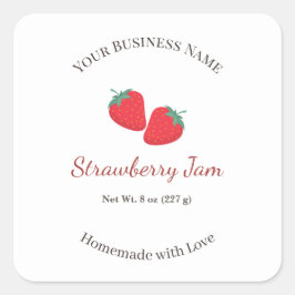 Gepersonaliseerd Rustiek Boerderijhuis Aardbeienja Vierkante Sticker