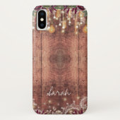 Gepersonaliseerd rustiek hout & verlichting Case-Mate iPhone case (Achterkant)