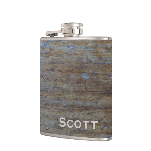 Gepersonaliseerd | Rustiek mannelijk noodlijdend h Heupfles (Links)