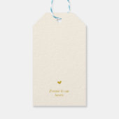 Gepersonaliseerd rustiek modern goud, begrafenismo cadeaulabel (Achterkant)