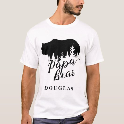 Gepersonaliseerd rustiek Papa Beer T-shirt (Voorkant)